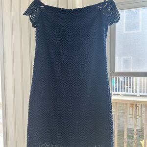 Lilly Pulitzer jade dress, scalloped shell lace